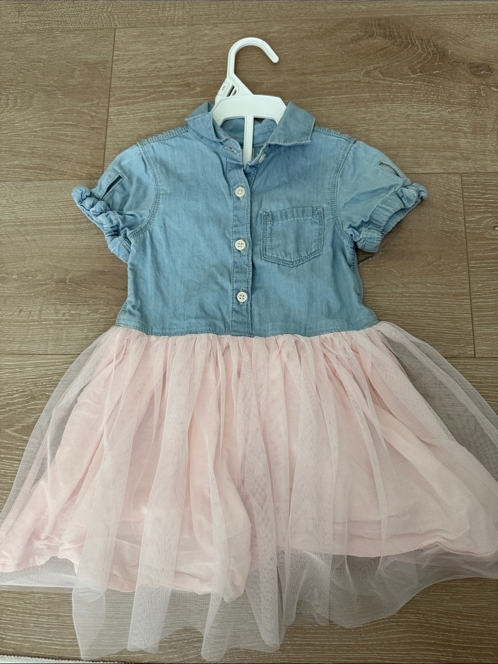 OshKosh B'gosh Denim Top with Light Pink Tulle Skirt Dress
